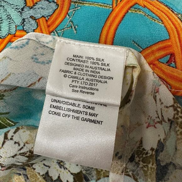 ❌SOLD❌ $849 Camilla 100% silk Retro’s Rainbow Long Sheer Overlay Dress coverup - Picture 7 of 16